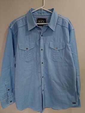 Buckle Black No. 48 Men's XL Athletic Fit shirt 100% Cotton Blue